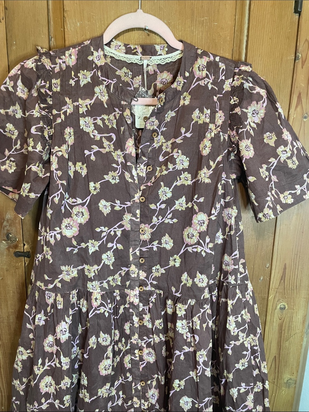 Free People Bella Mae brown floral midi dress NWT - Picture 5 of 12